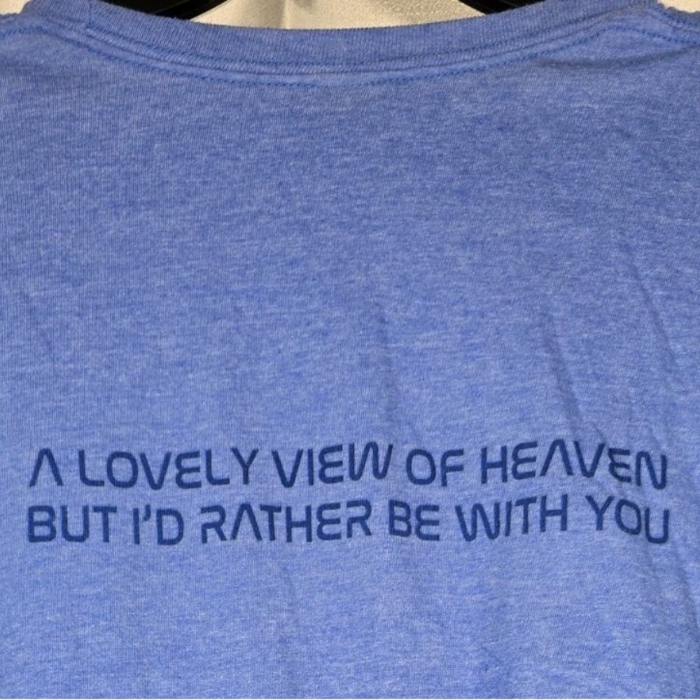 Gildan Softstyle SOTM NASA Logo Blue Heather Graphic Tee Mens XL Heaven Quote
